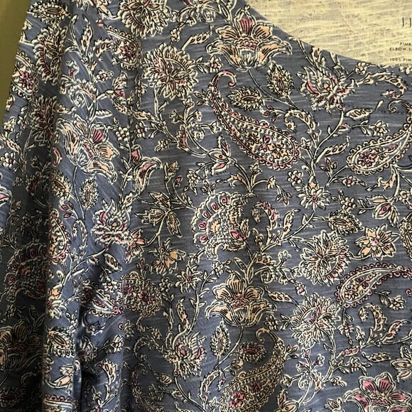 J Jill Pima-Slub Cotton Elbow Sleeve  Scoop Neck Tee EUC Sz Petite L - Picture 3 of 4